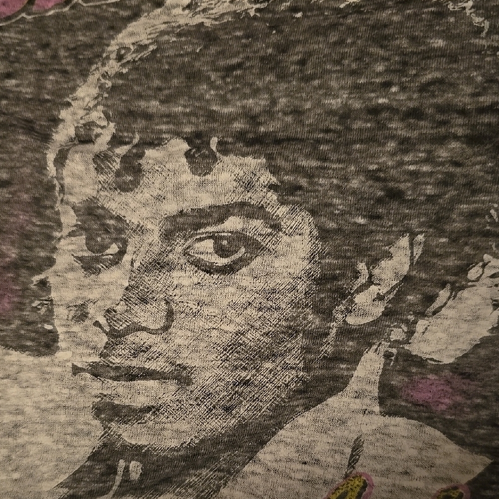 Blue and Gray Michael Jackson Crop Top with Raglan Sleeves - Picture 3 of 7